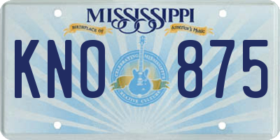 MS license plate KNO875