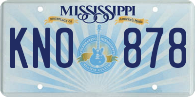 MS license plate KNO878