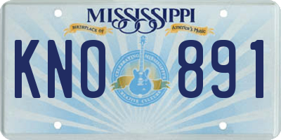 MS license plate KNO891