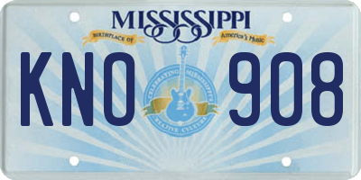 MS license plate KNO908
