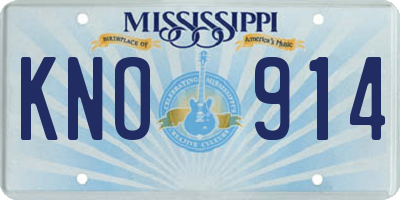 MS license plate KNO914