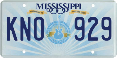 MS license plate KNO929