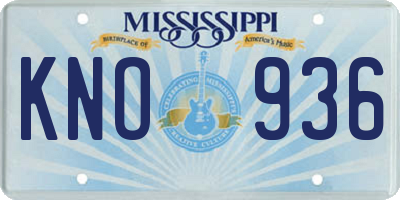 MS license plate KNO936