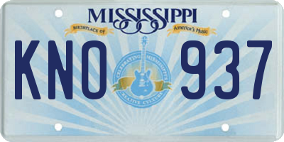MS license plate KNO937