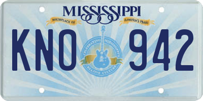 MS license plate KNO942