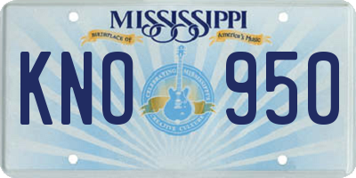 MS license plate KNO950