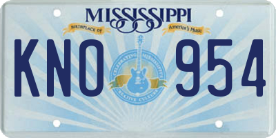 MS license plate KNO954