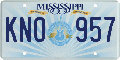 MS license plate KNO957