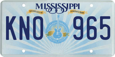 MS license plate KNO965