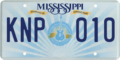 MS license plate KNP010