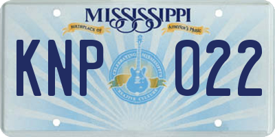 MS license plate KNP022