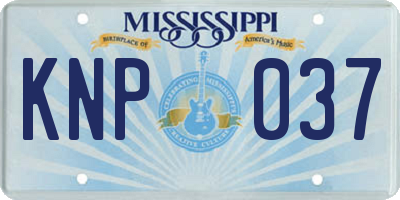 MS license plate KNP037
