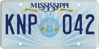 MS license plate KNP042