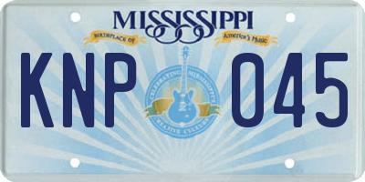 MS license plate KNP045