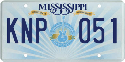 MS license plate KNP051