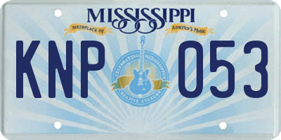 MS license plate KNP053
