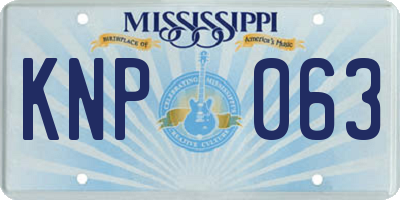 MS license plate KNP063