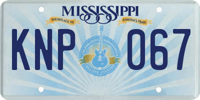 MS license plate KNP067