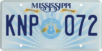 MS license plate KNP072