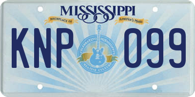 MS license plate KNP099
