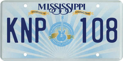 MS license plate KNP108