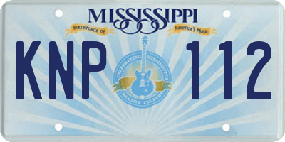 MS license plate KNP112