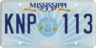 MS license plate KNP113