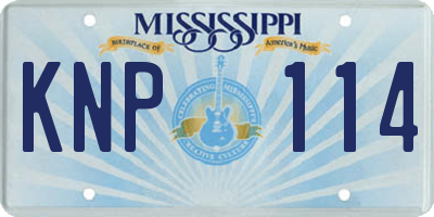 MS license plate KNP114