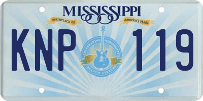 MS license plate KNP119