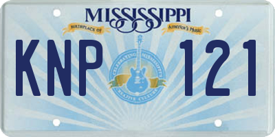 MS license plate KNP121