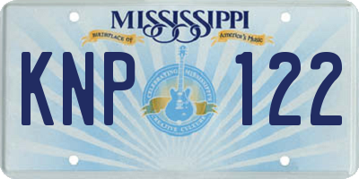 MS license plate KNP122