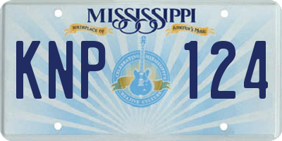 MS license plate KNP124