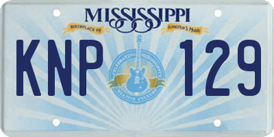 MS license plate KNP129