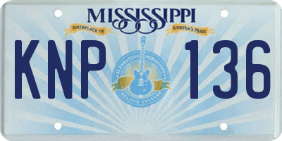 MS license plate KNP136
