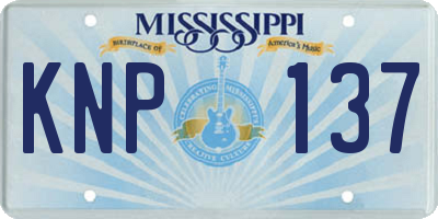 MS license plate KNP137
