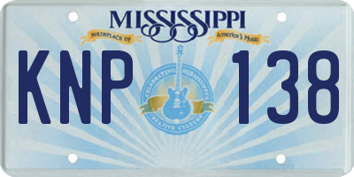 MS license plate KNP138