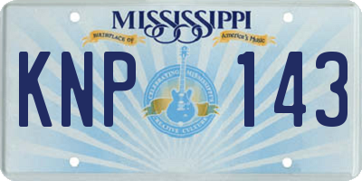 MS license plate KNP143
