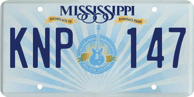 MS license plate KNP147