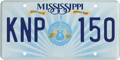 MS license plate KNP150