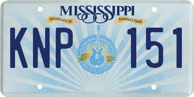 MS license plate KNP151