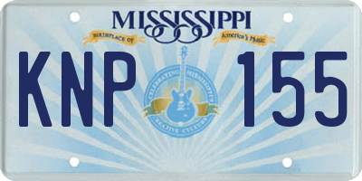 MS license plate KNP155