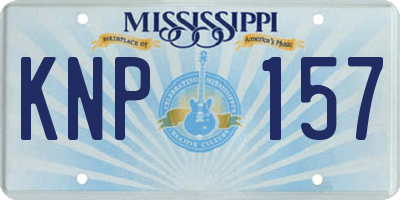 MS license plate KNP157