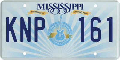 MS license plate KNP161