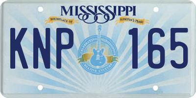MS license plate KNP165