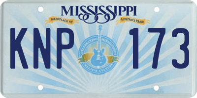 MS license plate KNP173