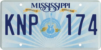 MS license plate KNP174