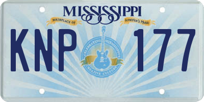 MS license plate KNP177