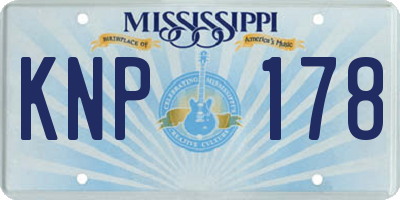 MS license plate KNP178