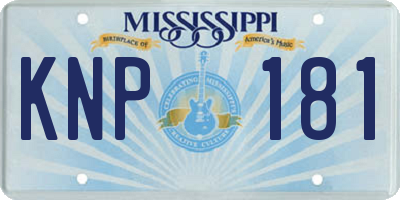 MS license plate KNP181