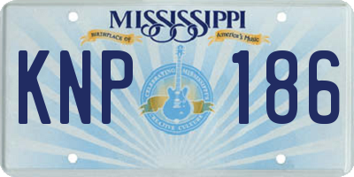 MS license plate KNP186